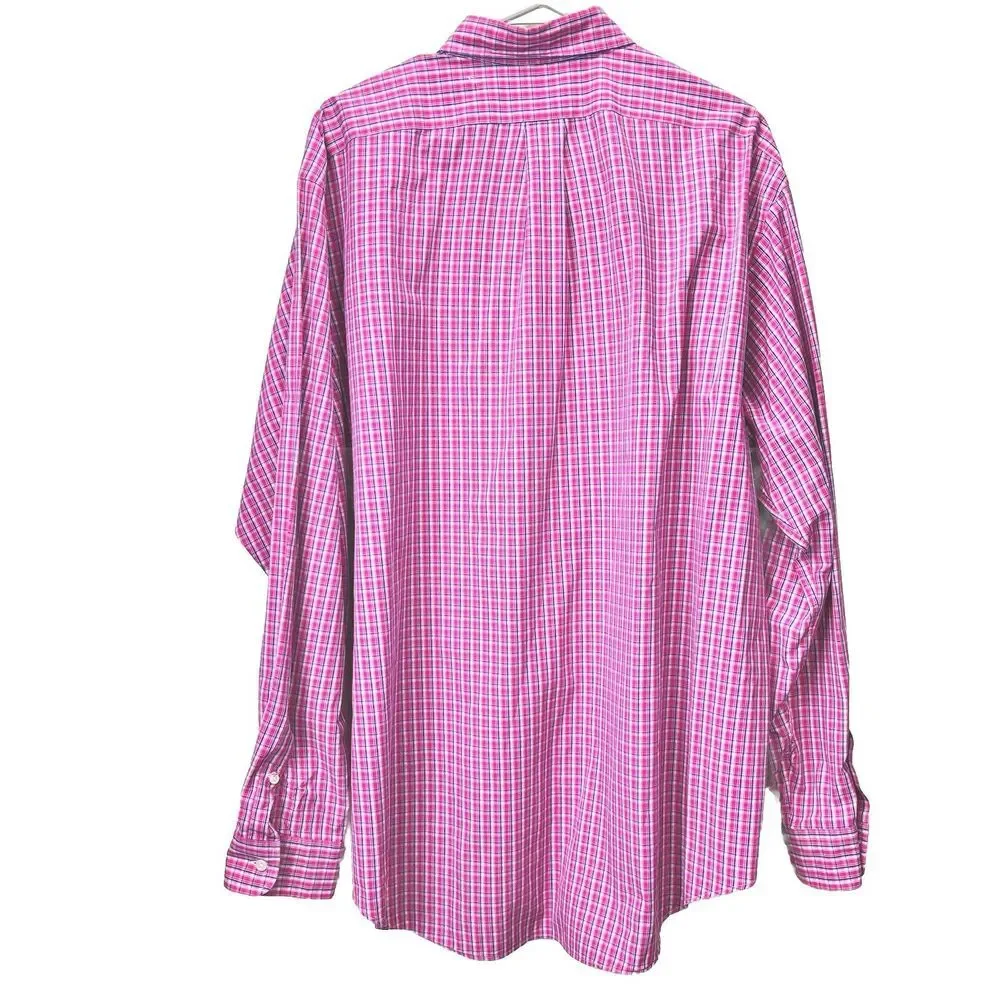 Polo‎ Ralph Lauren Pink Plaid Check Cotton Poplin Button Down Shirt Size XL